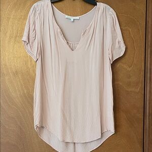 Daniel Rainn Blush Pink V-Neck Blouse
